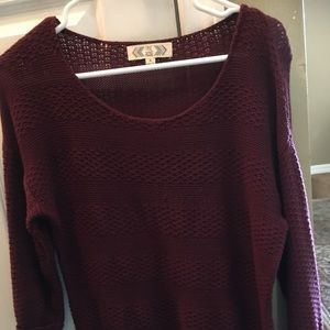Derek rose maroon knit sweater